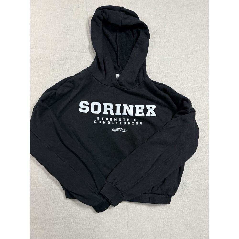 Sorinex Women's Cropped Hoodie Black Size Medium - Gym Training Sweatshirt